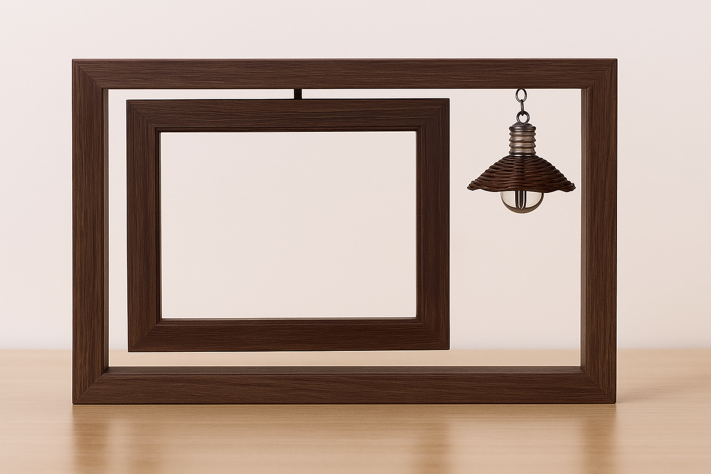 Handcrafted Memorial Frame with Light · 6"/7" · Brown or Wood Grain