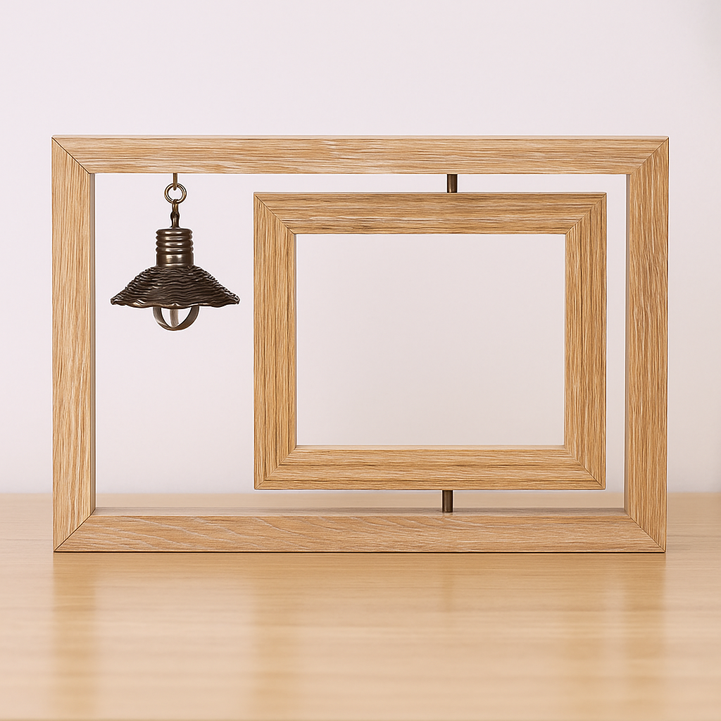 Handcrafted Memorial Frame with Light · 6"/7" · Brown or Wood Grain